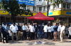 Cab drivers picket Ola Mela; burn handouts